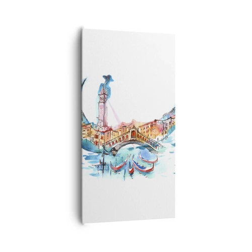 Impression sur toile - Image sur toile - Nous naviguons à travers la ville - 65x120 cm