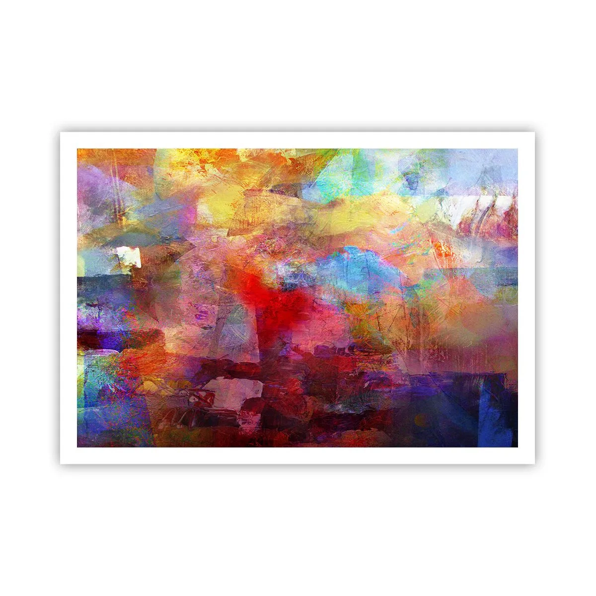 Affiche - Poster - Abstraction colorée dans des tons chauds et froids - 100x70cm - Regardez à l'intérieur de l'arc-en-ciel - Décoration murale moderne pour le salon et la chambre ARTTOR