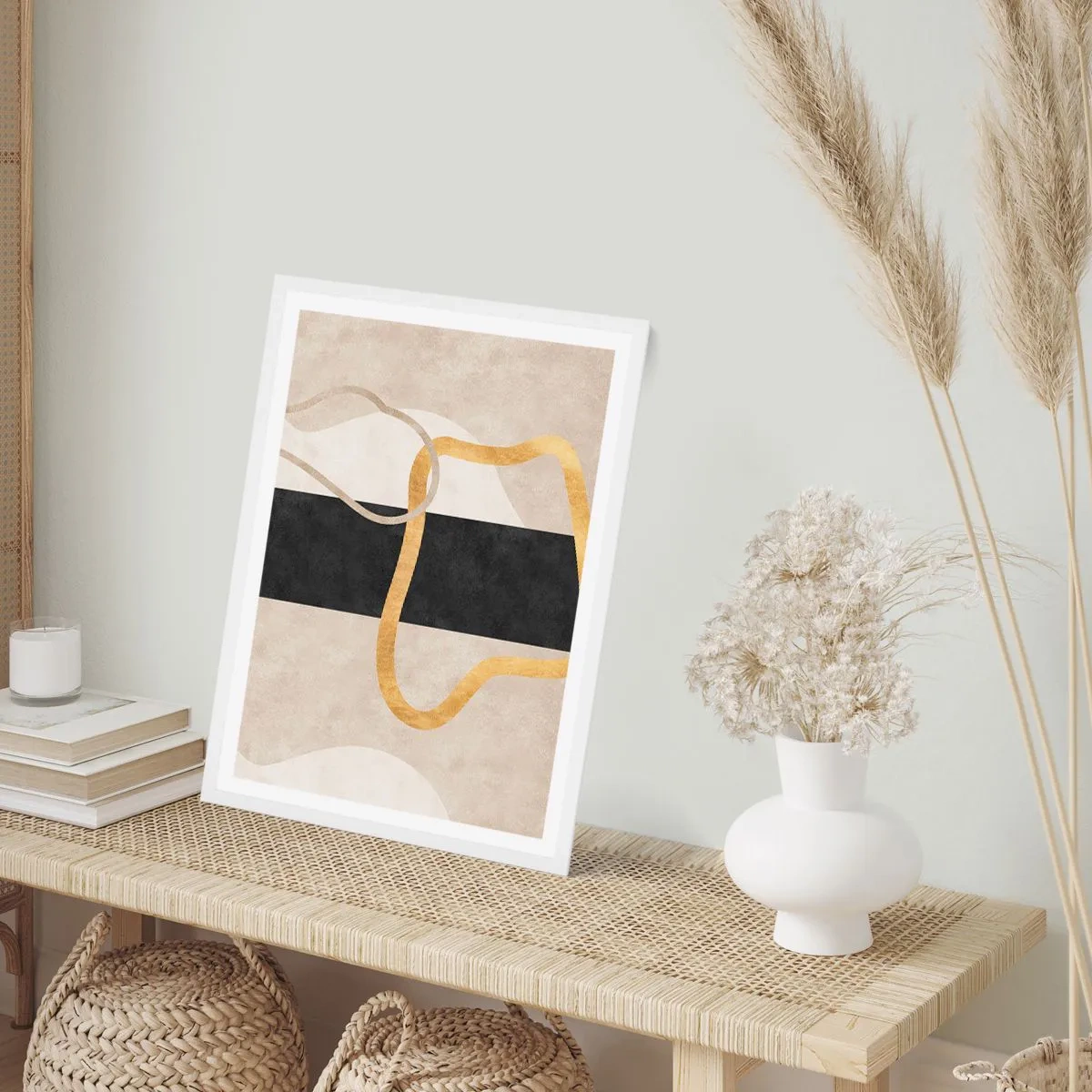 Affiche dans un cadre blanc - Poster - Formes emmellées - 61x91 cm