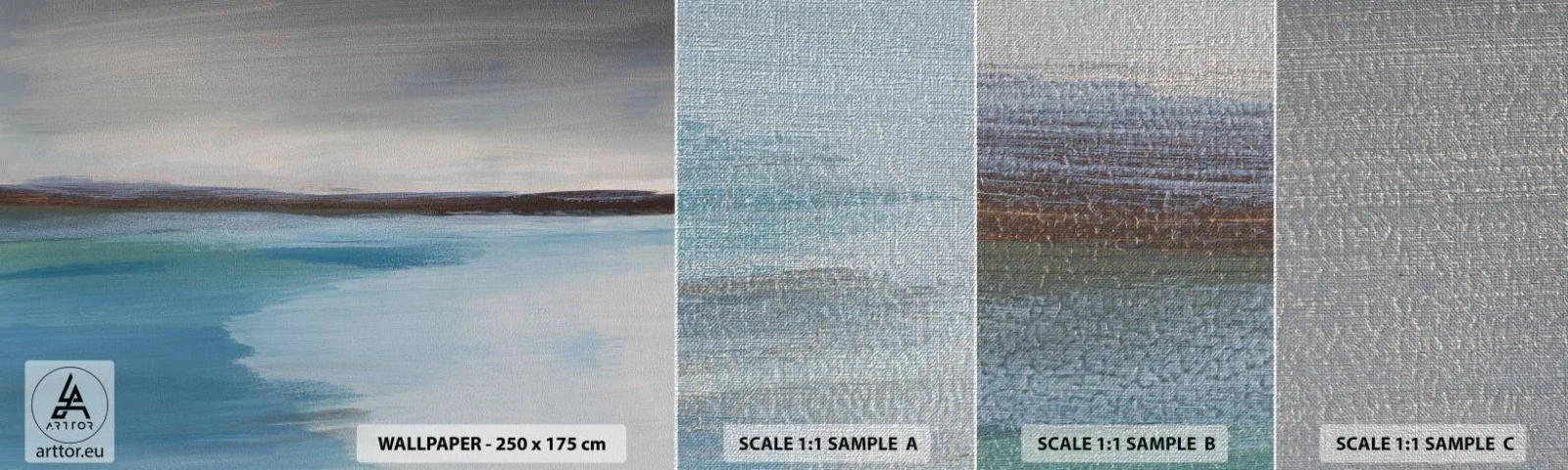 Échantillon de Papier Peint Premium Canvas - Paysage horizontal - Mer, Morceau, Plage - 100x30 cm