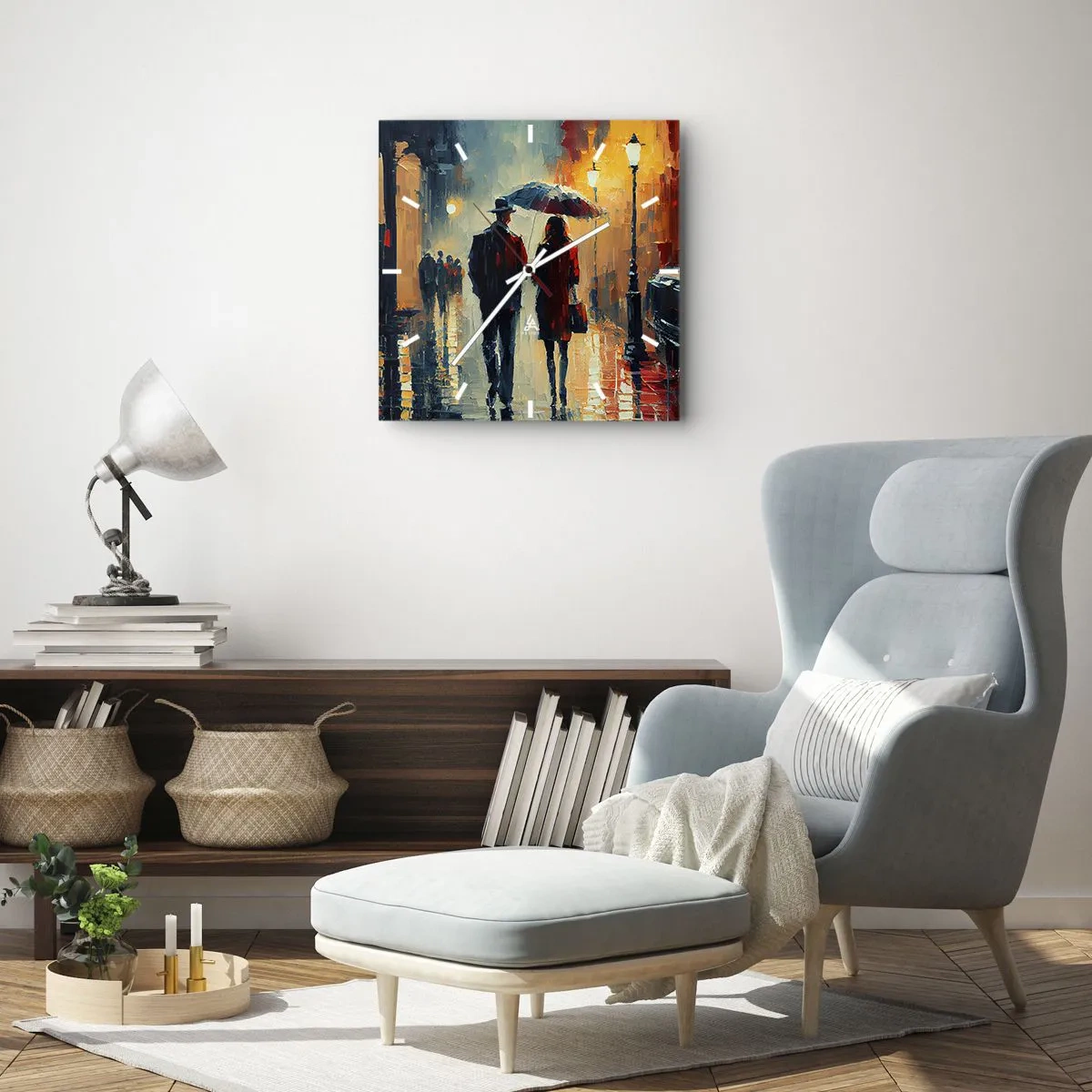 Horloge murale - Pendule murale - Histoire d'amour urbaine - 30x30 cm