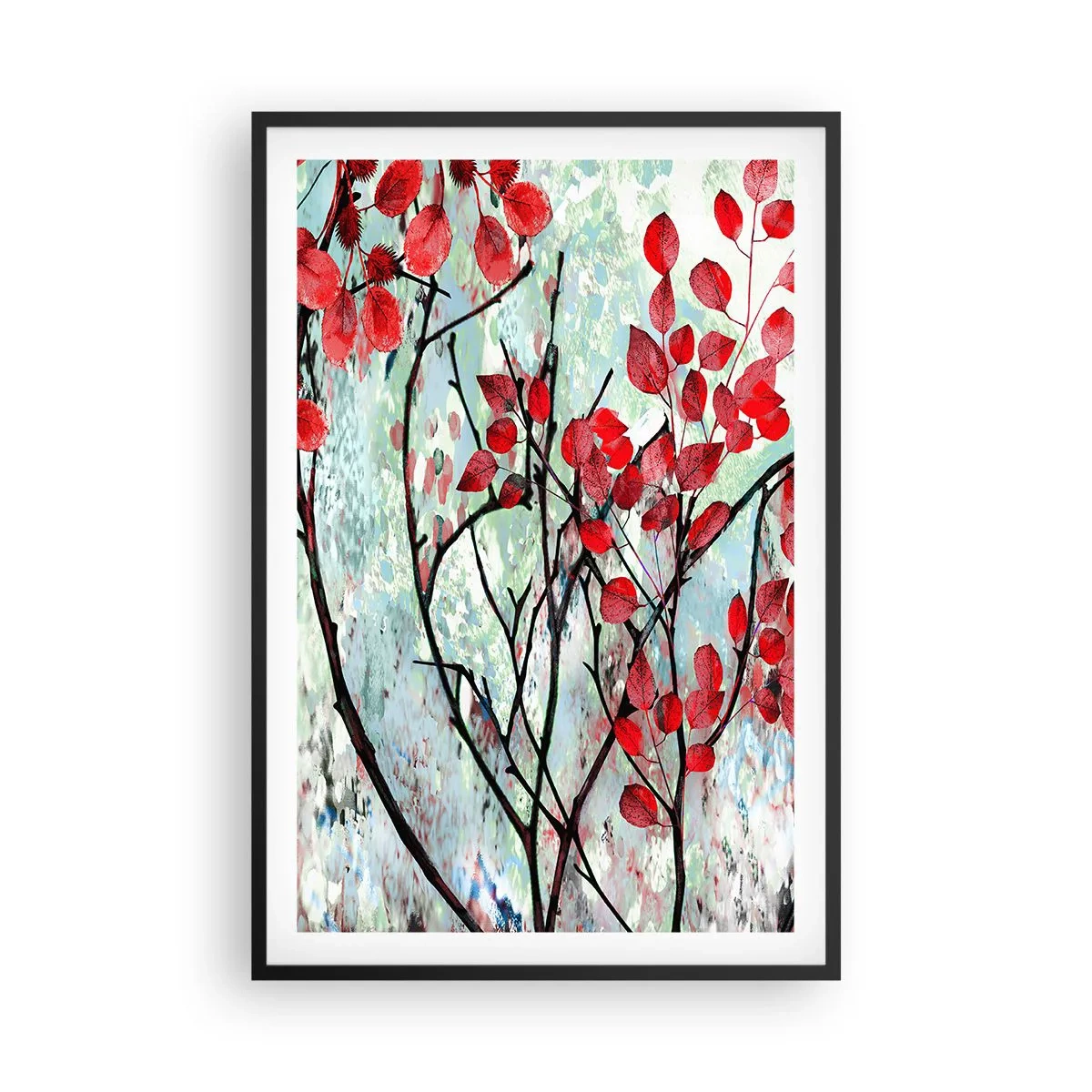 Affiche dans un cadre noir - Poster - Arbre en écarlate - 61x91 cm