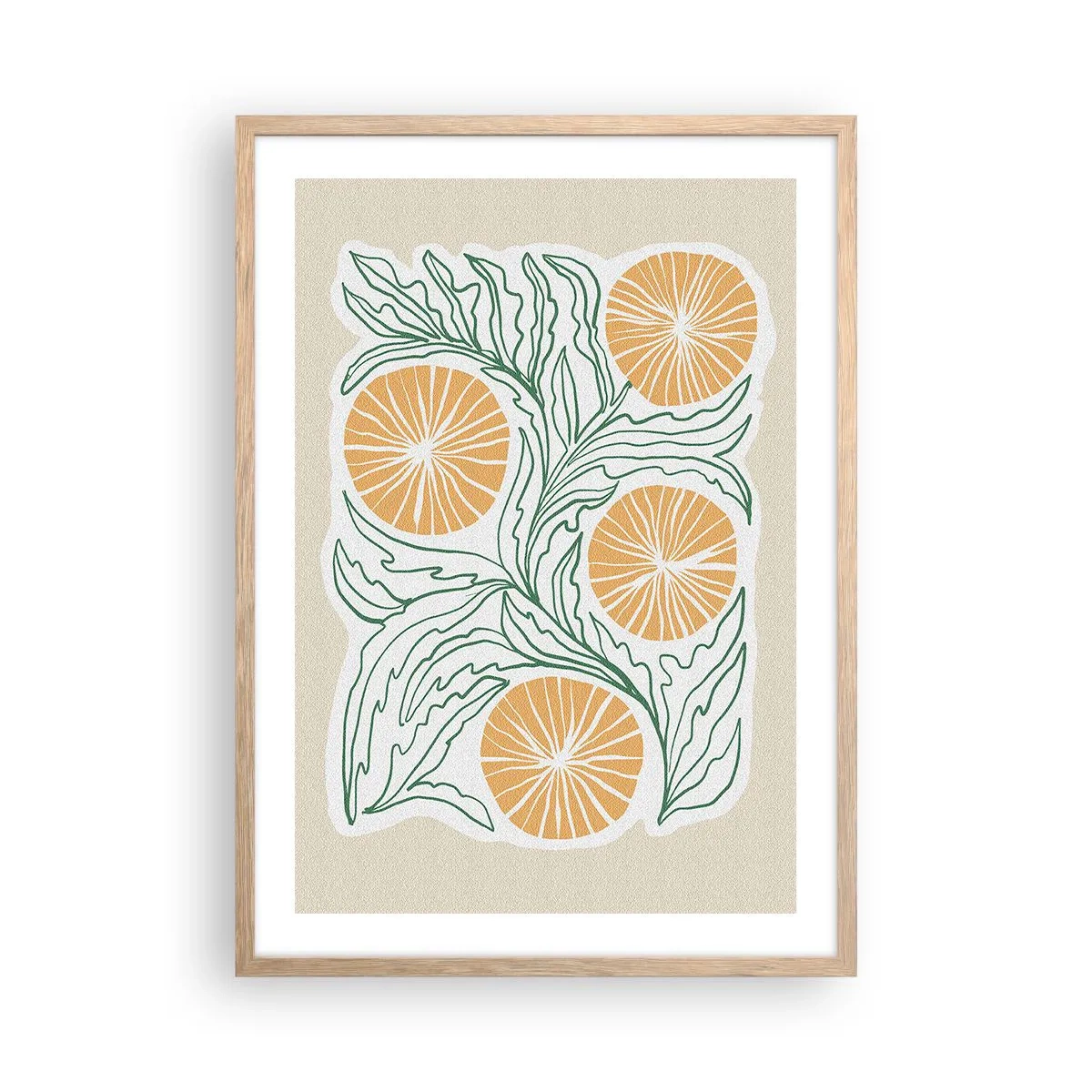 Affiche dans un chêne clair - Poster - Ethnique avec une pointe d'abstraction - 50x70 cm