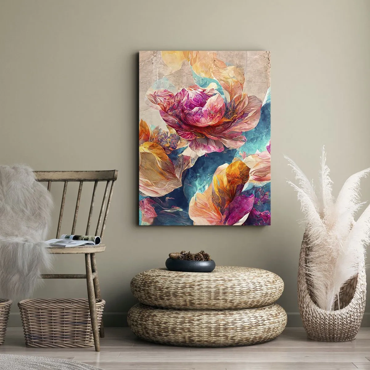 Impression sur toile - Image sur toile - Splendeur colorée du bouquet - 45x80 cm