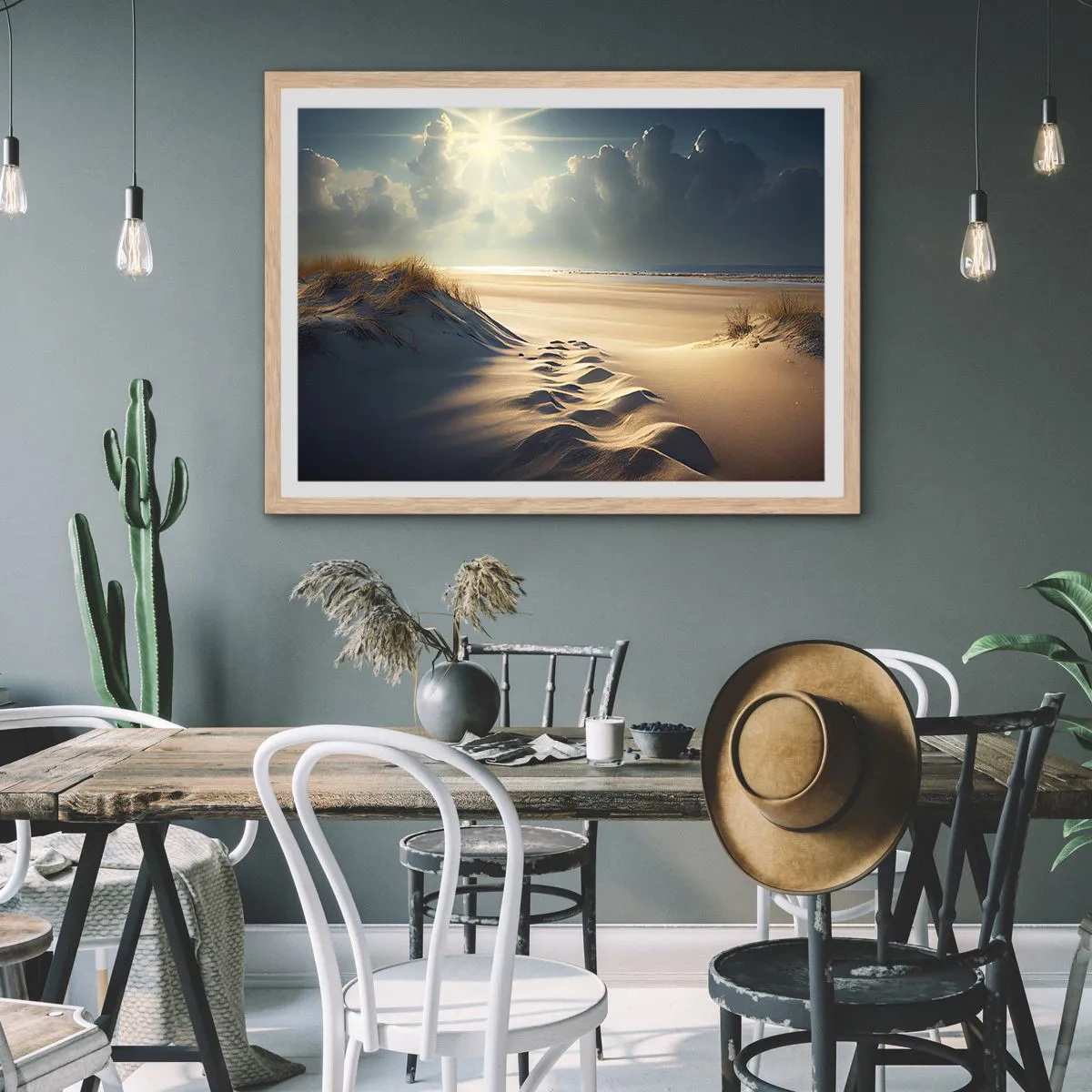 Affiche dans un chêne clair - Poster - Un paysage apaisant - 40x30 cm