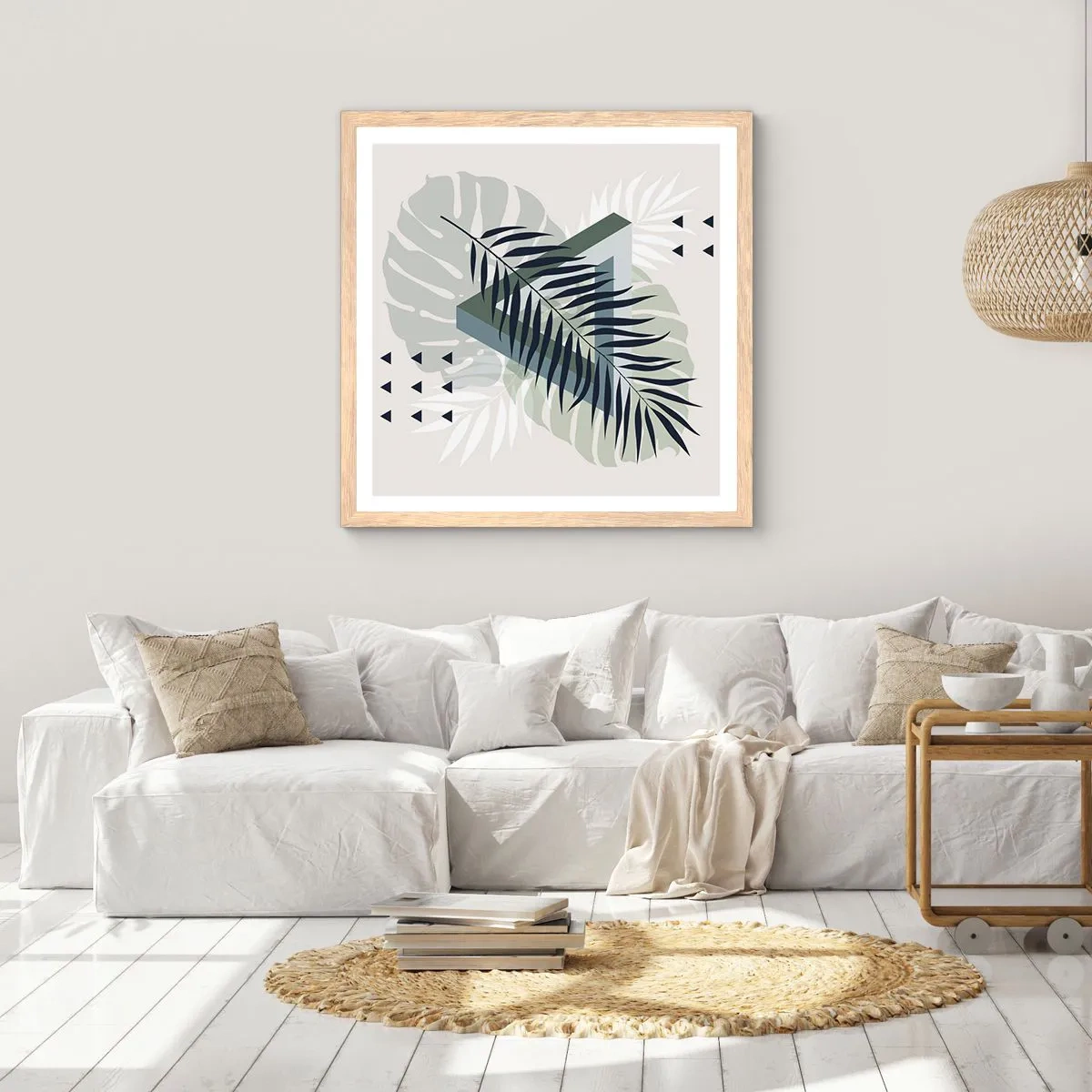 Affiche dans un chêne clair - Poster - Nature et géométrie - deux odres? - 50x50 cm