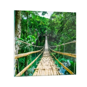Impression sur verre - Image sur verre - Pont de singe en pleine nature - 30x30 cm