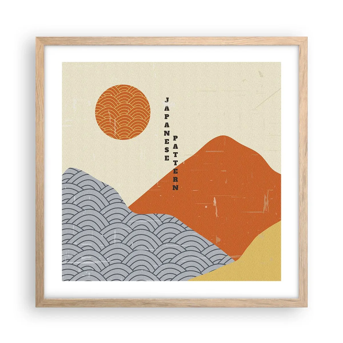 Affiche dans un chêne clair - Poster - Dans l'esprit japonais - 50x50 cm