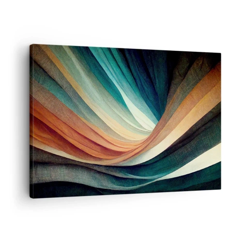 Impression sur toile - Image sur toile - Vagues abstraites dans des tons chauds et froids - 70x50cm - Tissé à partir de couleurs - Décoration murale moderne pour le salon et la chambre ARTTOR