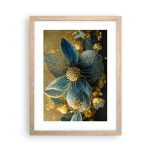 Affiche dans un chêne clair - Poster - Fleurir avec de l'or - 30x40 cm