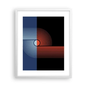 Affiche dans un cadre blanc - Poster - Dans une étreinte géométrique - 40x50 cm