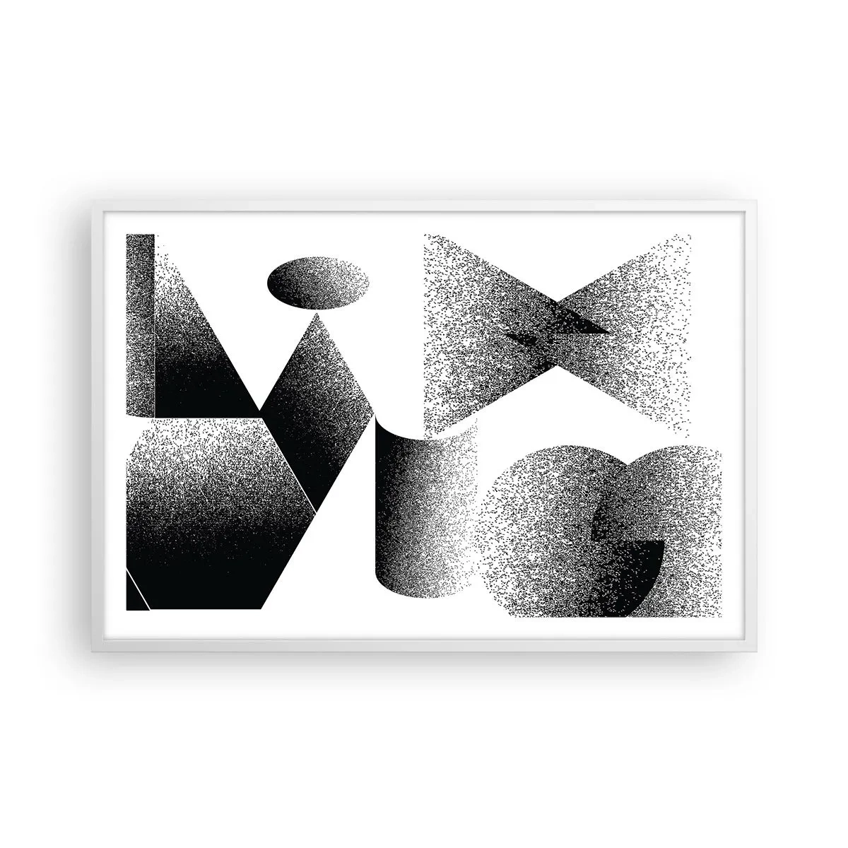 Affiche dans un cadre blanc - Poster - Angles et ovales - 91x61 cm