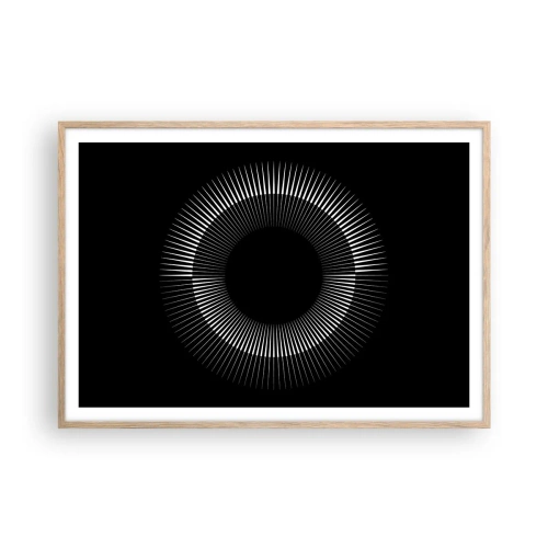 Affiche dans un chêne clair - Poster - Soleil noir - 100x70 cm