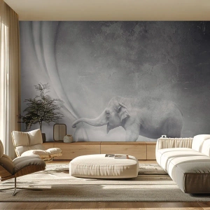 Papier Peint Photo Premium Sand - Révéler le mystère - Abstraction, Éléphant, Graphique - 350x256 cm