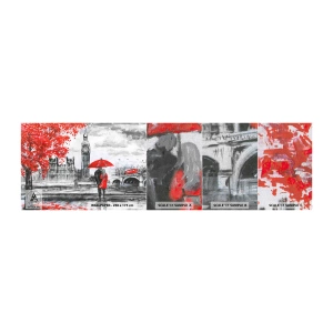 Échantillon de Papier Peint Premium Canvas - Amoureux de Londres - Ville, Londres, Couple amoureux - 100x30 cm
