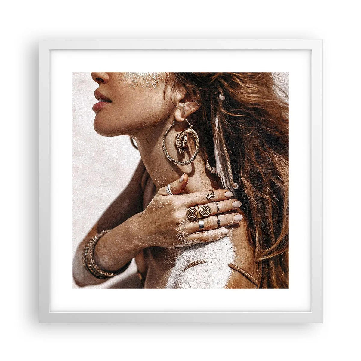 Affiche dans un cadre blanc - Poster - Reine des plages sauvages - 40x40 cm