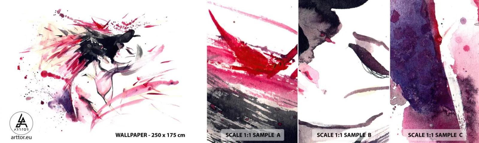 Échantillon De Papier Peint Standard Eco - Un accomplissement amoureux - Abstraction, Femme et Homme, Amour - 100x30 cm