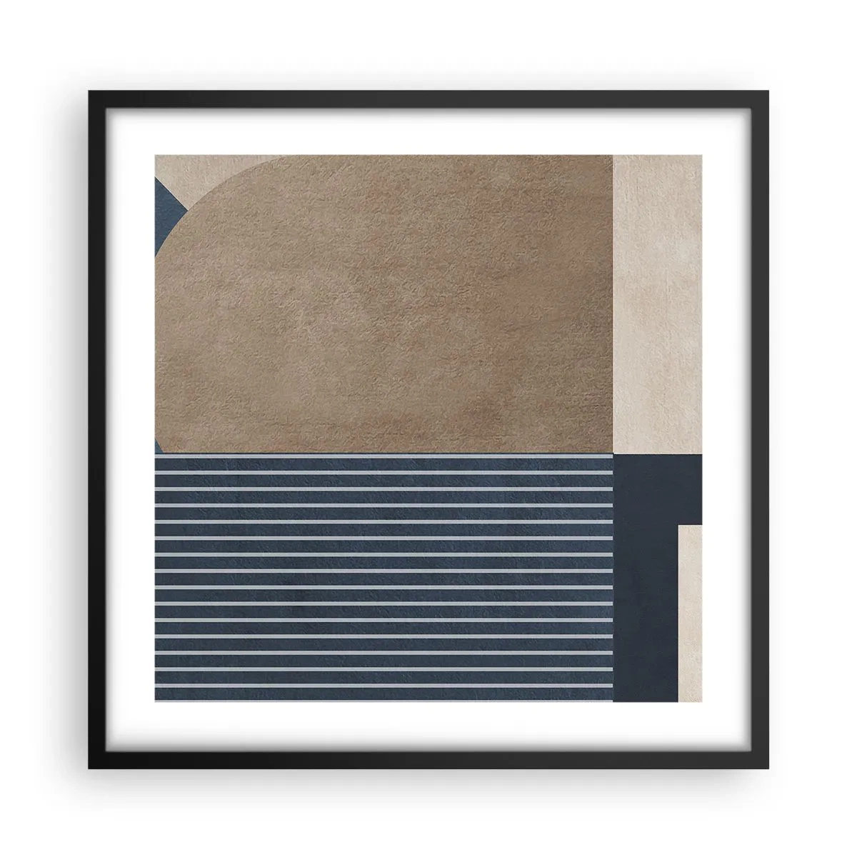 Affiche dans un cadre noir - Poster - Composition simple et en rondeur - 50x50 cm