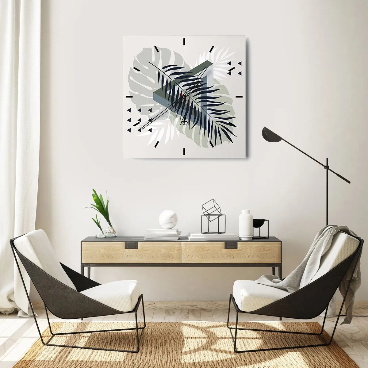 Horloge murale - Pendule murale - Nature et géométrie - deux odres? - 40x40 cm