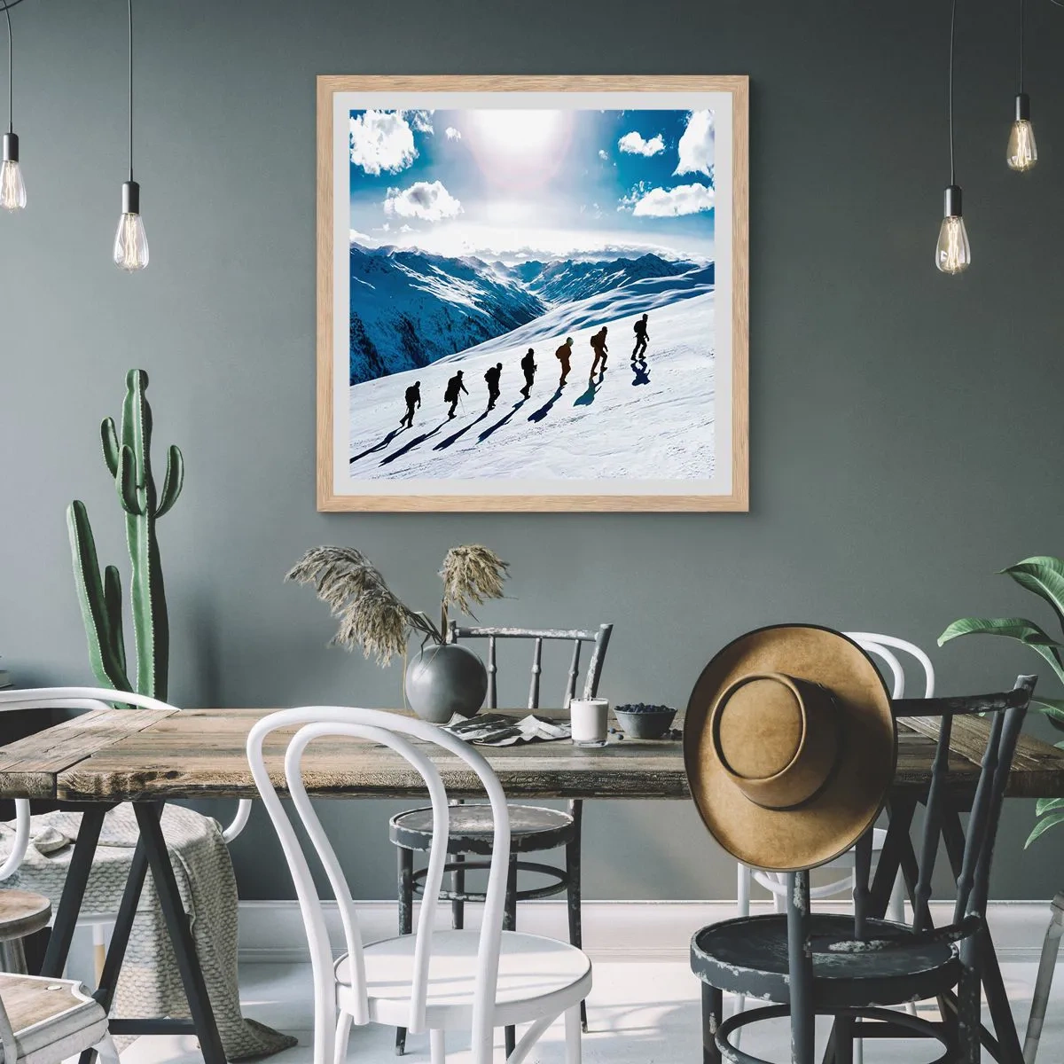 Affiche dans un chêne clair - Poster - L'équipe des conquérants - 60x60 cm