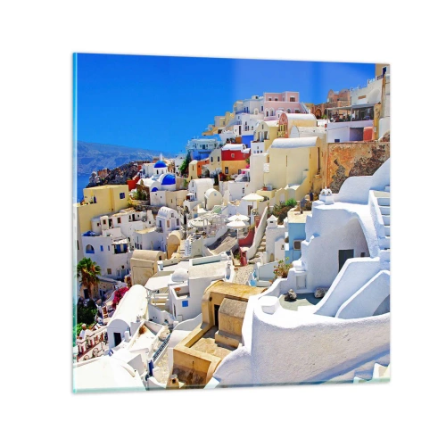 Impression sur verre - Image sur verre - Le rêve d'un été grec - 40x40 cm