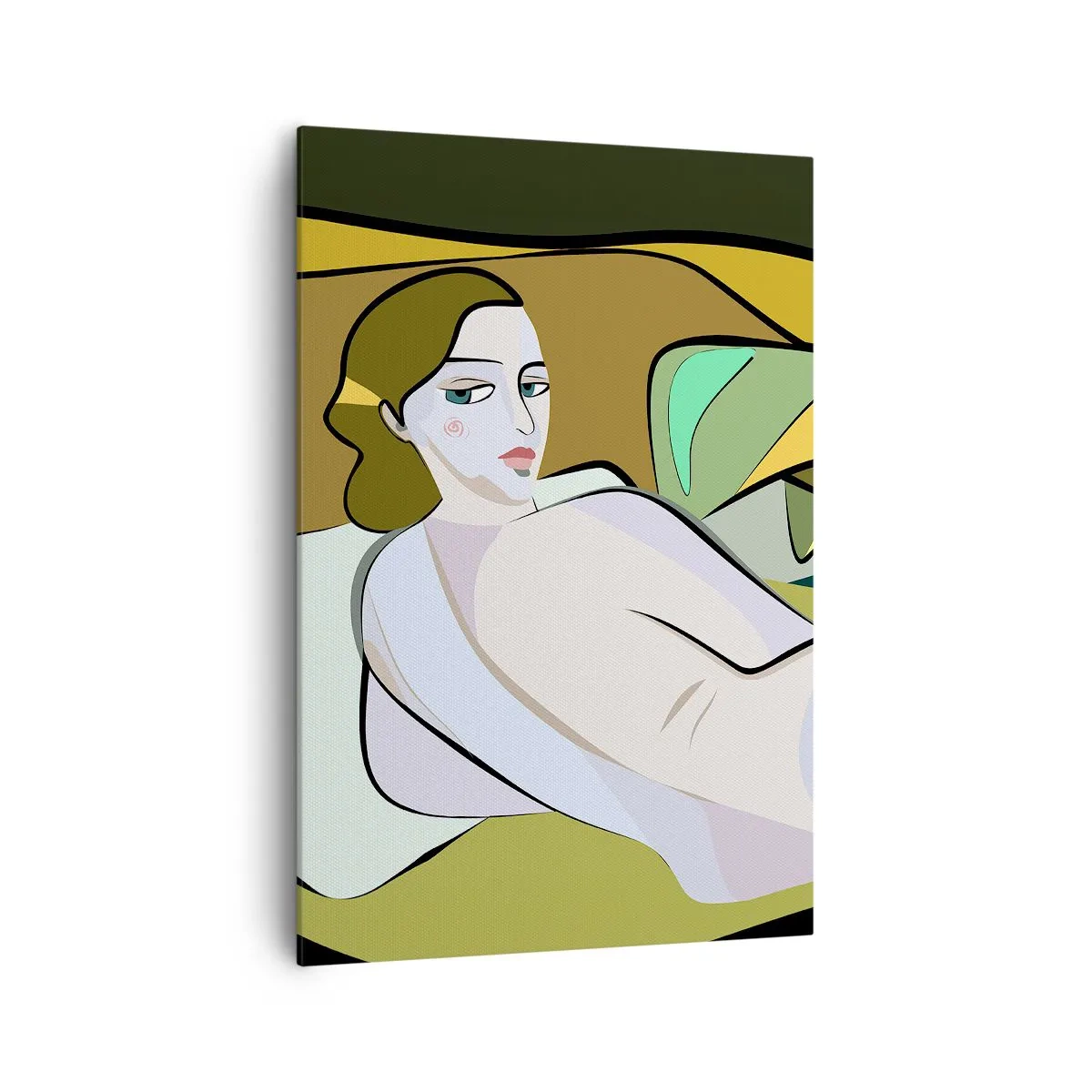 Impression sur toile - Image sur toile - Figure abstraite dans un style moderne - 70x100cm - Portrait intime - Décoration murale moderne pour le salon et la chambre ARTTOR