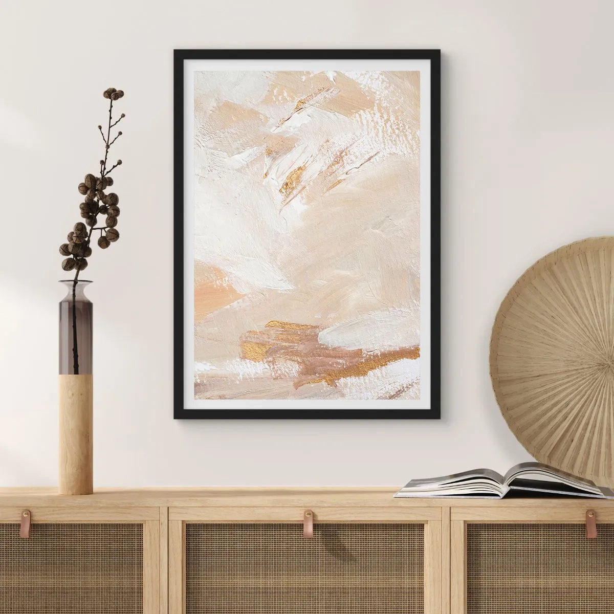 Affiche dans un cadre noir - Poster - Composition pastel - 61x91 cm