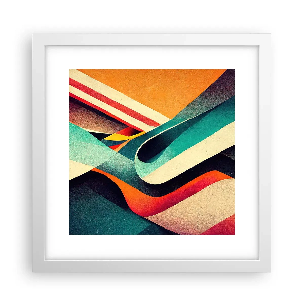 Affiche dans un cadre blanc - Poster - Composition intense - 30x30 cm