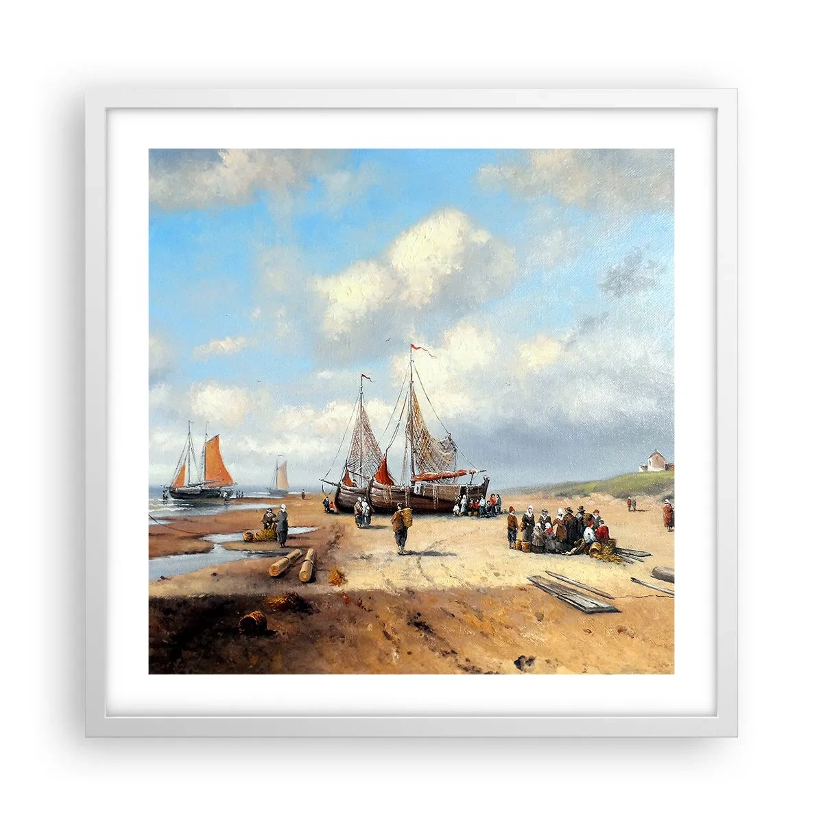 Affiche dans un cadre blanc - Poster - Après une capture réussie - 50x50 cm