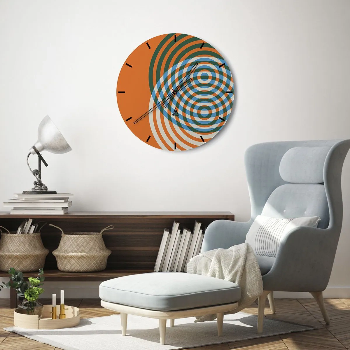 Horloge murale - Pendule murale - Variation circulaire abstraite - 40x40 cm