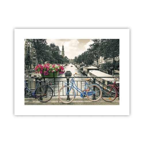 Affiche - Poster - Couleurs de rue d'Amsterdam - 40x30 cm