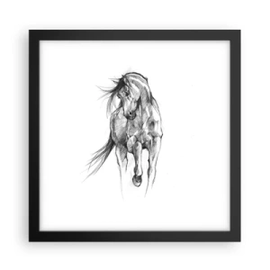 Affiche dans un cadre noir - Poster - D'un trot gracieux - 30x30 cm
