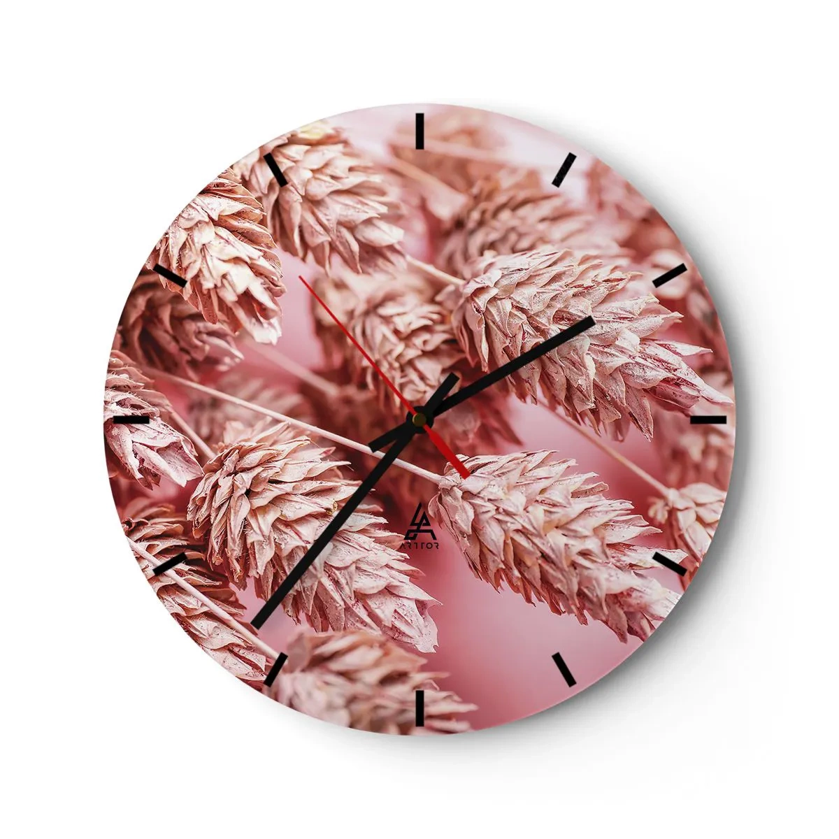 Horloge murale - Pendule murale - Une cascade florale en rose - 40x40 cm
