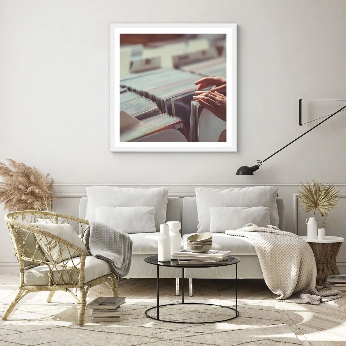 Affiche dans un cadre blanc - Poster - A la recherche d'émotions - 40x40 cm