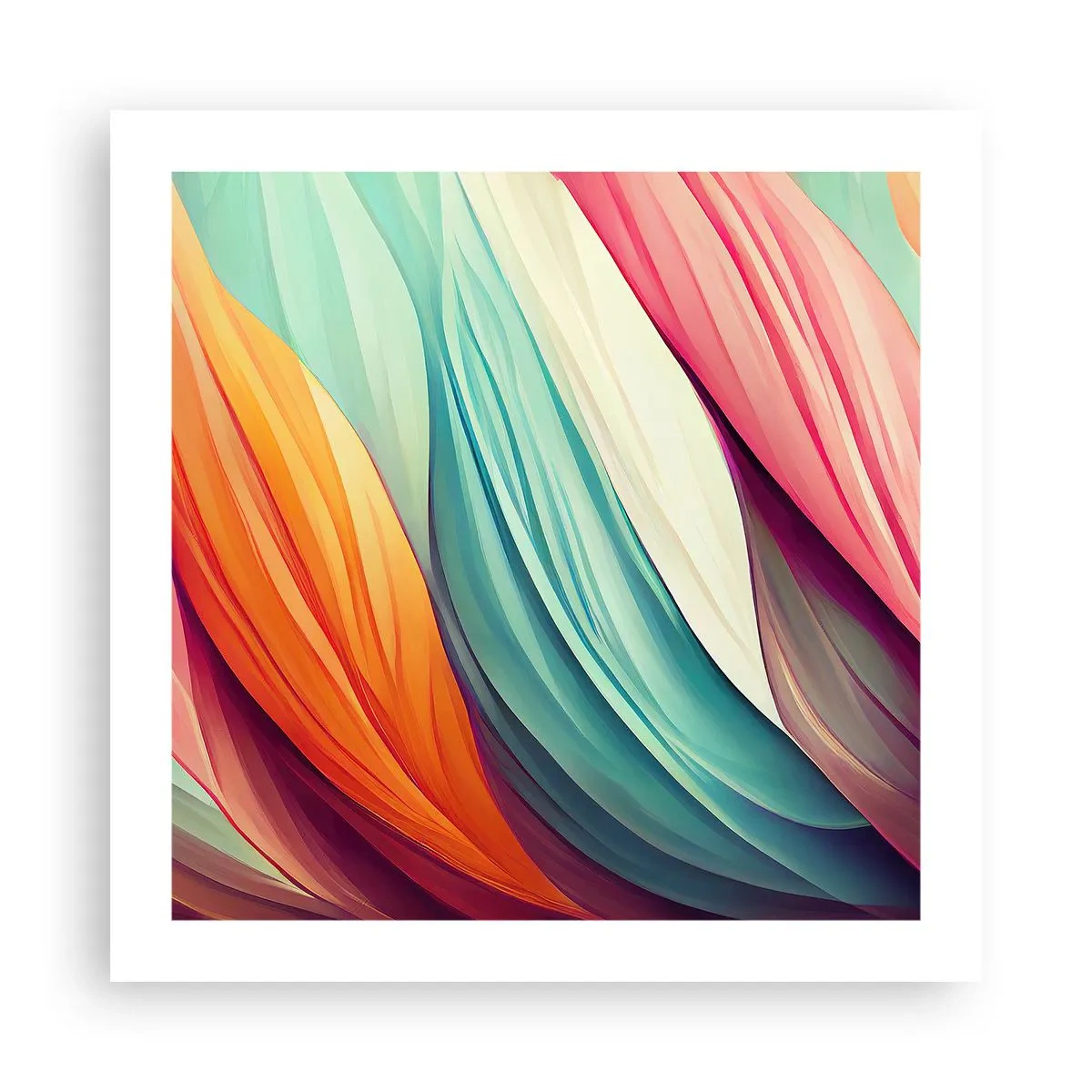 Affiche - Poster - Tissage arc-en-ciel - 50x50 cm