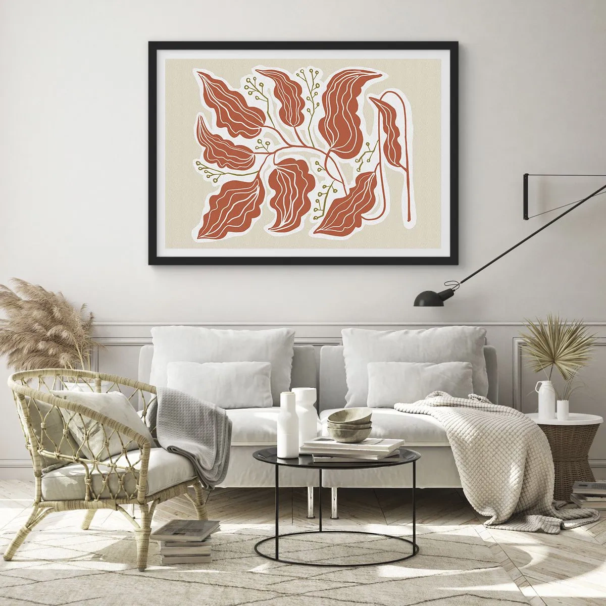 Affiche dans un cadre noir - Poster - Folk et coloré - 91x61 cm