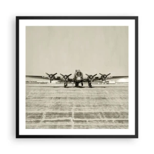 Affiche dans un cadre noir - Poster - Toujours prêt! - 60x60 cm