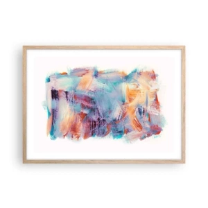 Affiche dans un chêne clair - Poster - Un désordre coloré - 70x50 cm