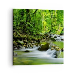 Impression sur toile - Image sur toile - Nager dans un océan de verdure - 70x70 cm