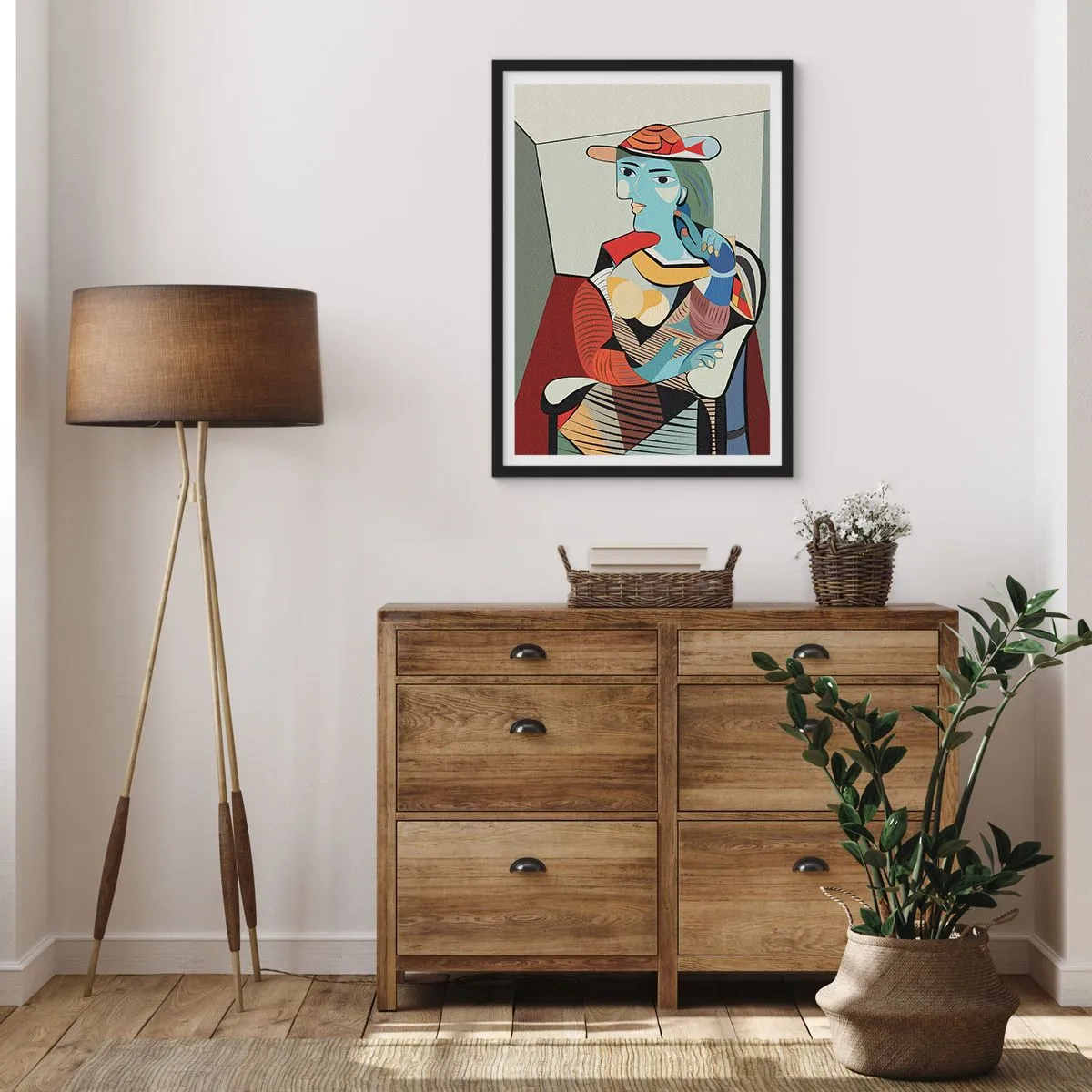 Affiche dans un cadre noir - Poster - À travers les yeux de Picasso - 70x100 cm