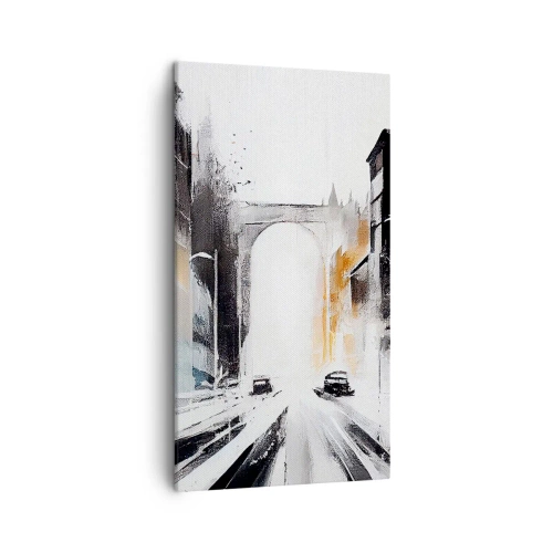 Impression sur toile - Image sur toile - Étude de ville : architecture et mouvement - 45x80 cm