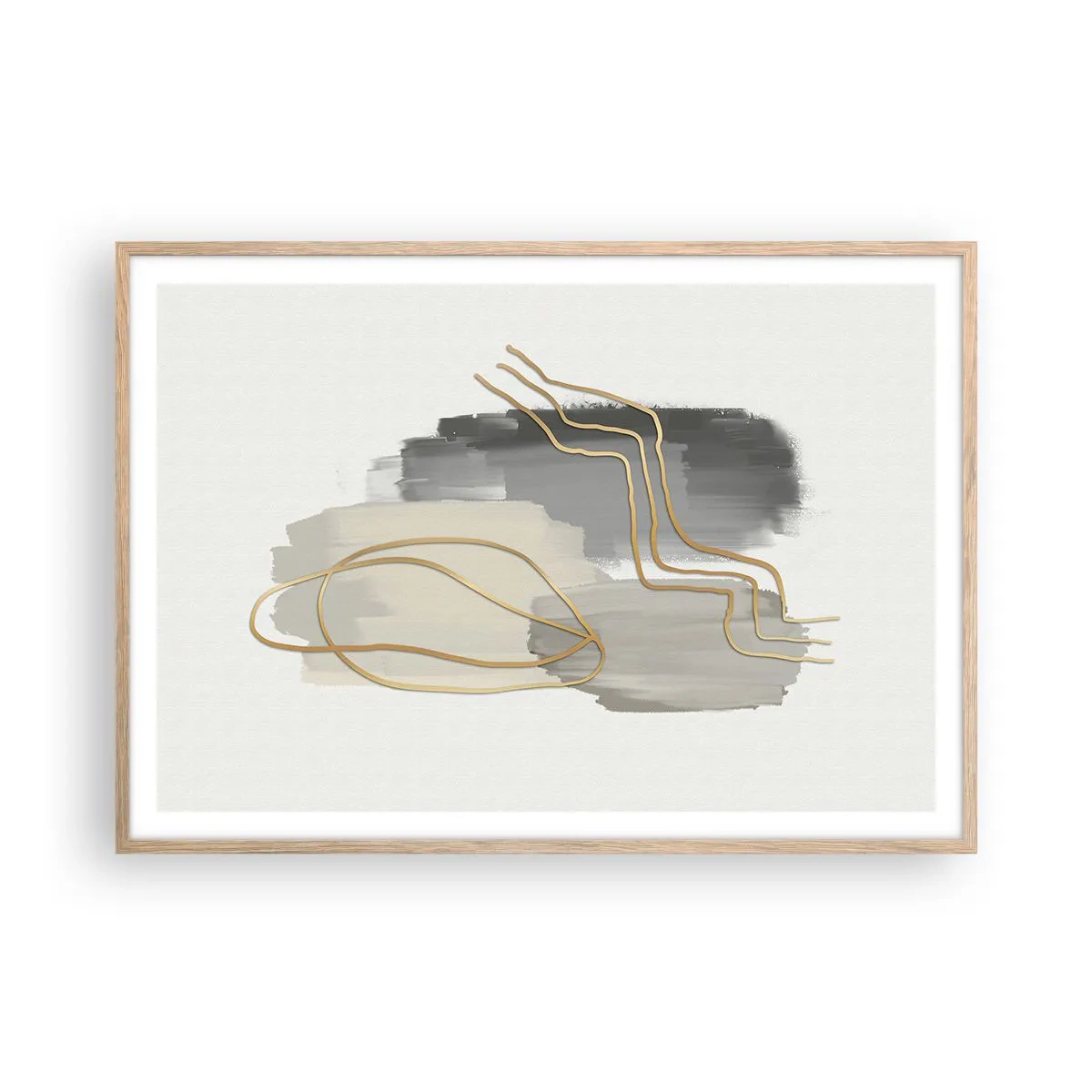 Affiche dans un chêne clair - Poster - Durée et mouvement - 100x70 cm