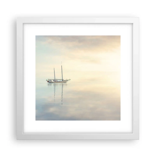Affiche dans un cadre blanc - Poster - Dans une mer de silence - 30x30 cm