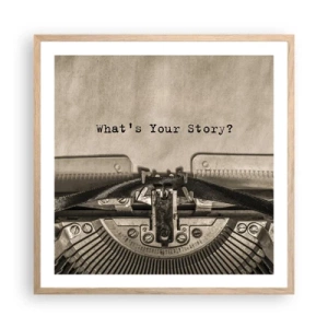 Affiche dans un chêne clair - Poster - Réponds-moi - 60x60 cm