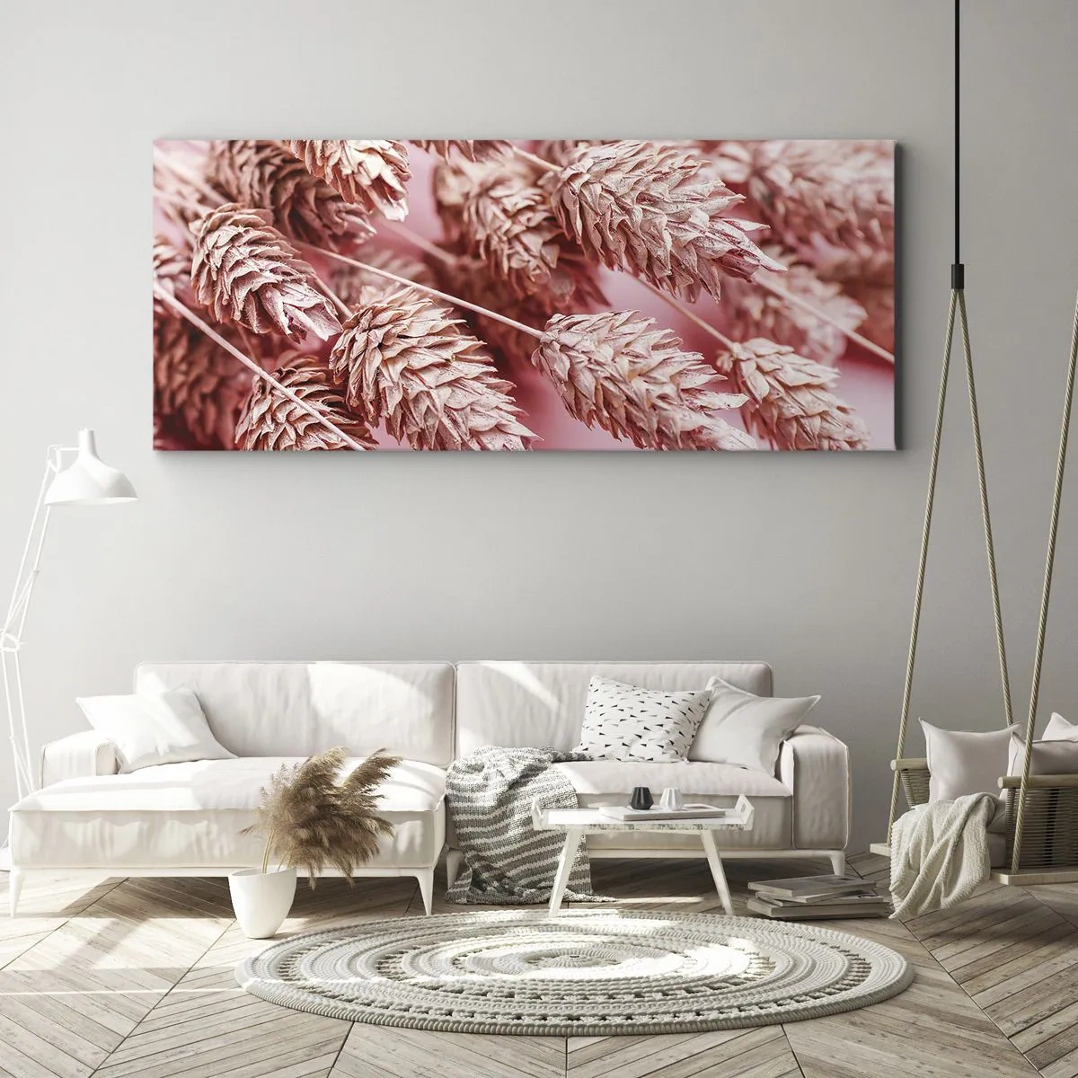 Impression sur toile - Image sur toile - Une cascade florale en rose - 100x40 cm