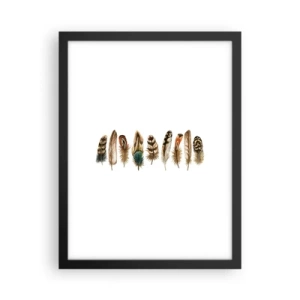 Affiche dans un cadre noir - Poster - Variation à plumes - 30x40 cm