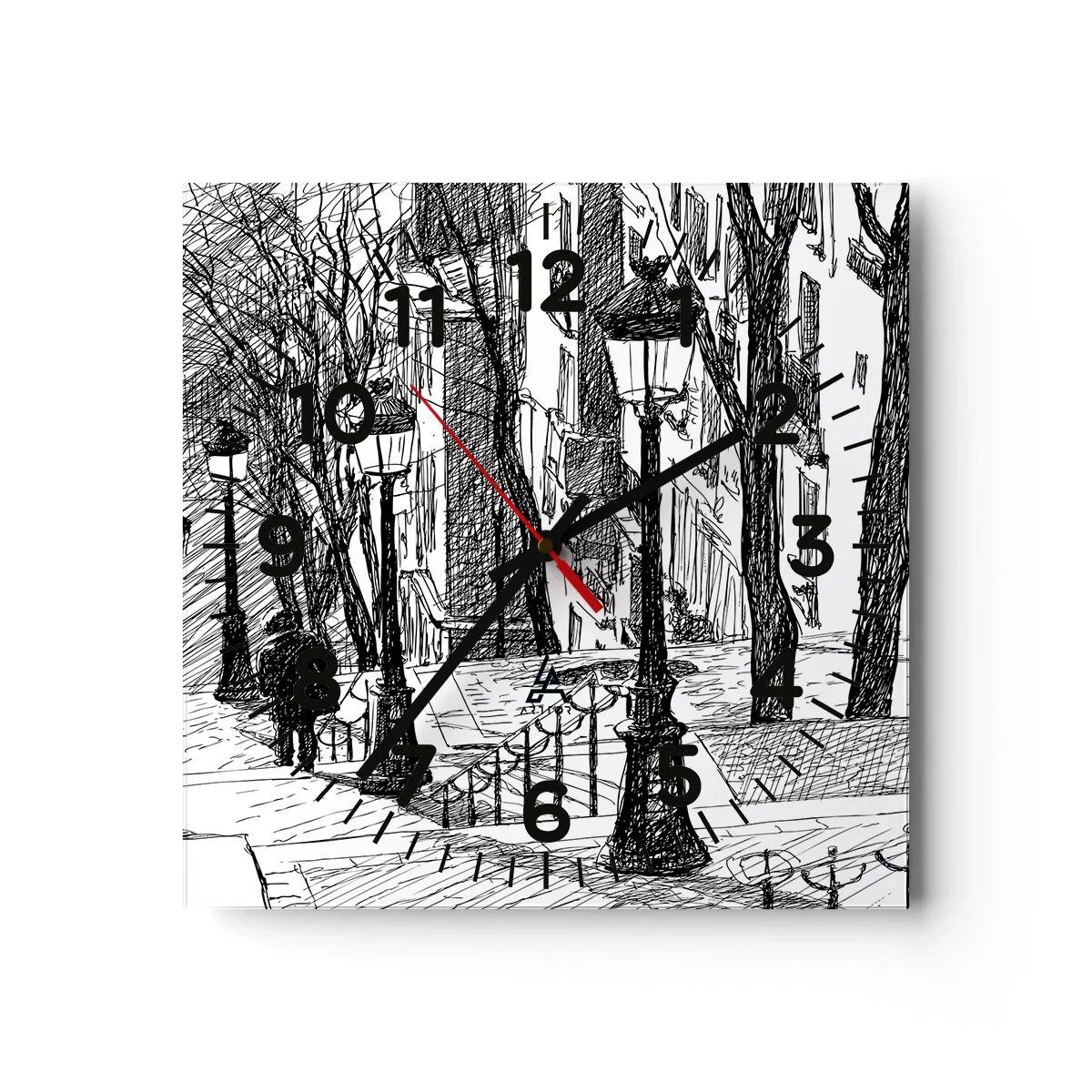 Horloge murale - Pendule murale - Une histoire d'amour ou une histoire d'horreur ? - 40x40 cm