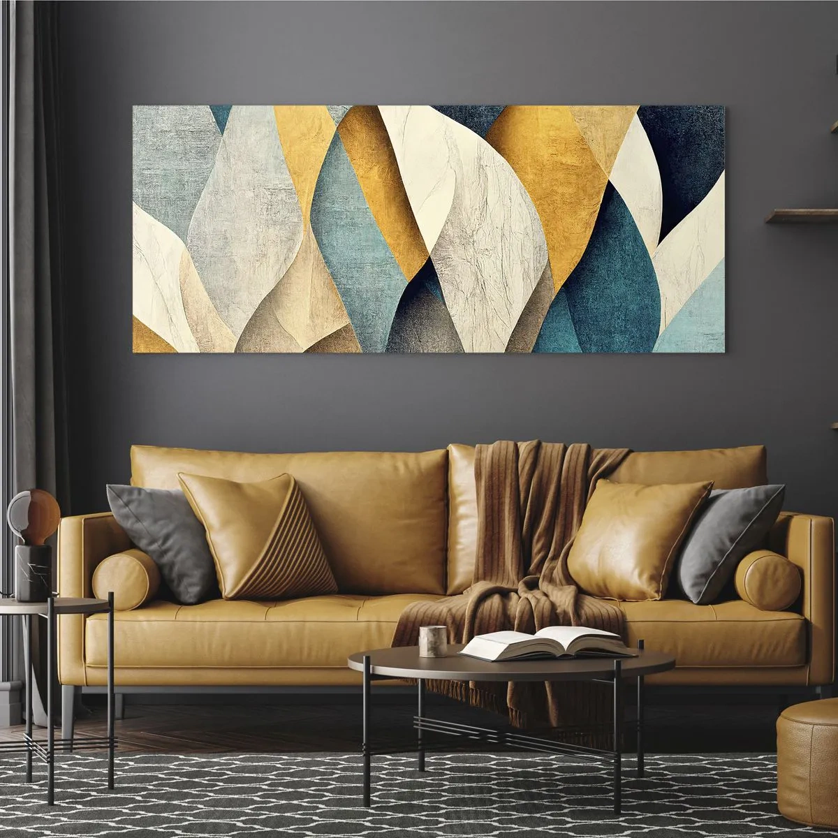 Impression sur verre - Image sur verre - Rythme et vague - 100x40 cm
