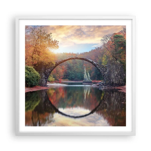 Affiche dans un cadre blanc - Poster - De l'autre cote du miroir - 60x60 cm