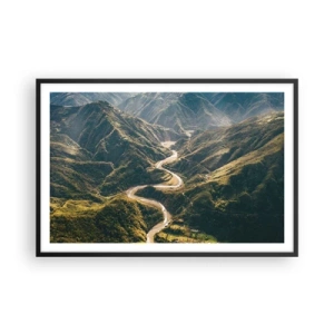 Affiche dans un cadre noir - Poster - Directement du coeur des montagnes - 91x61 cm